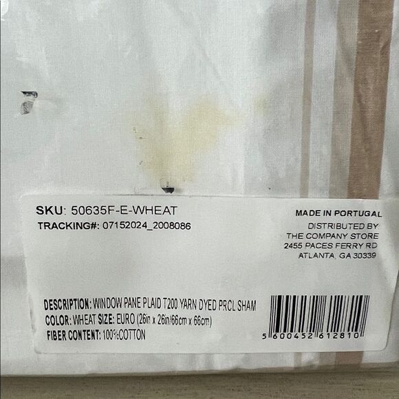 New Bundle 2 Euro Shams, The Company Store
Window Pane Plaid Yarn Dyed- Wheat - Picture 6 of 8